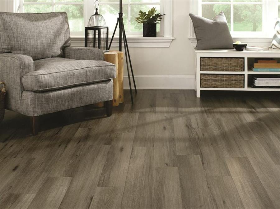 Vinyl plank flooring installed in a bright room